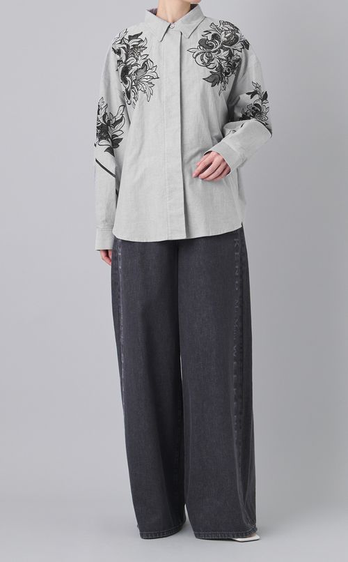 ウォッシュドブラックデニムパンツ