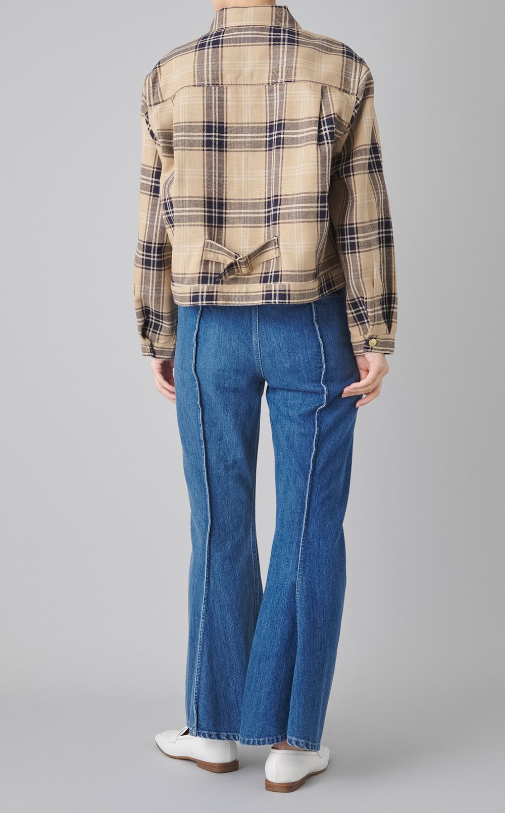 チェックショートブルゾン