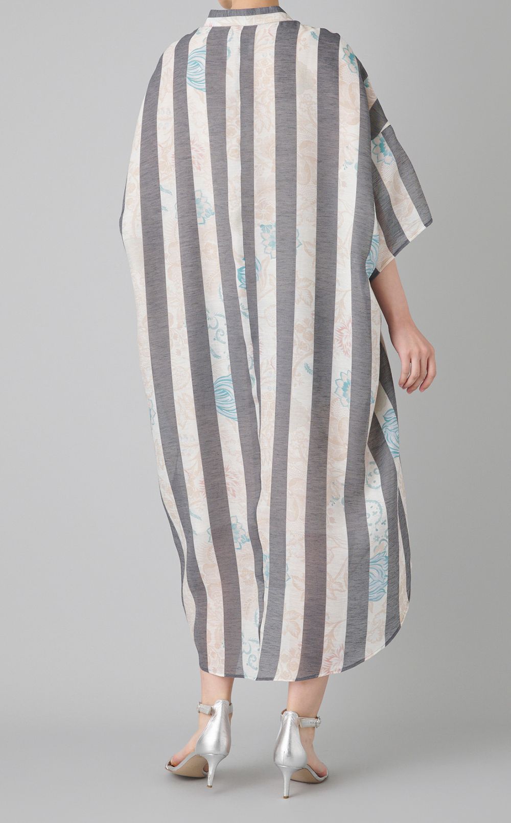 フラワープリントストライプワンピース