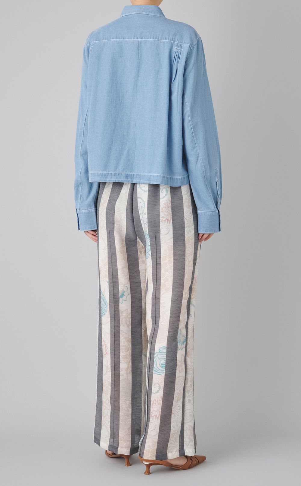 コットンタッククロップドシャツ