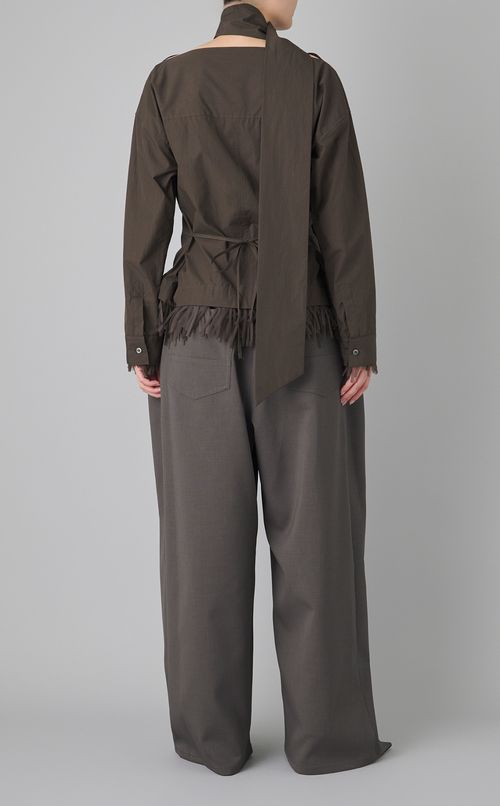 コットンスカーフ付フリンジブラウス