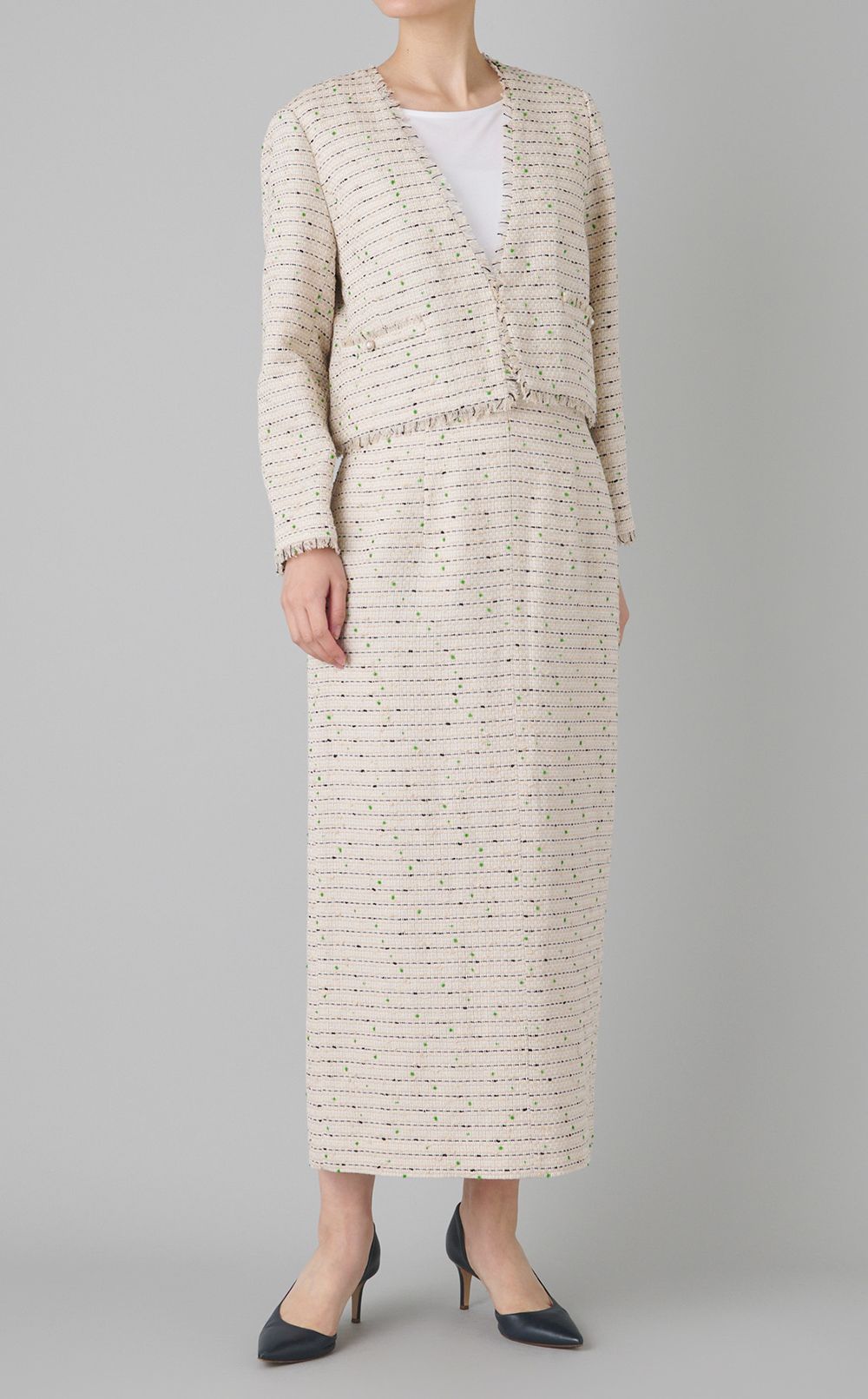 ツイードノーカラージャケット