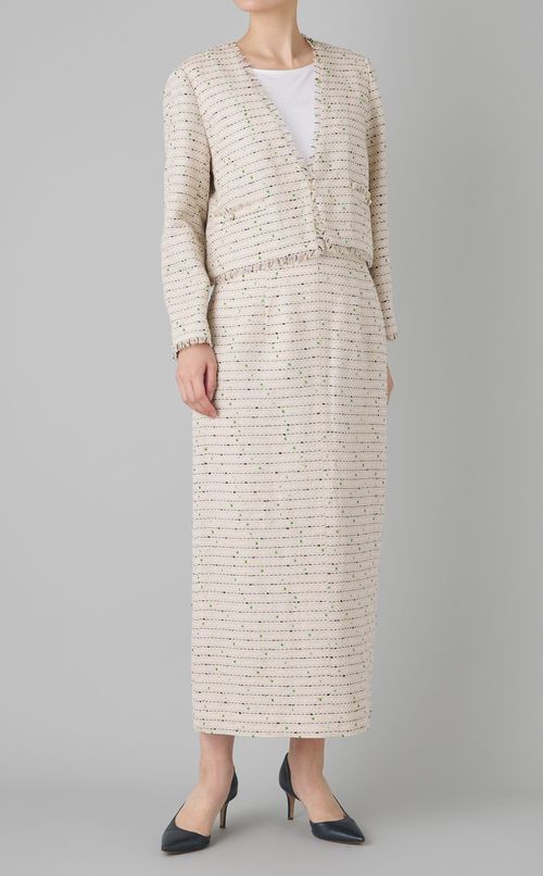 ツイード Iラインスカート