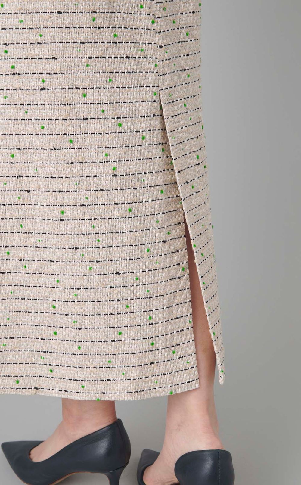 ツイード Iラインスカート