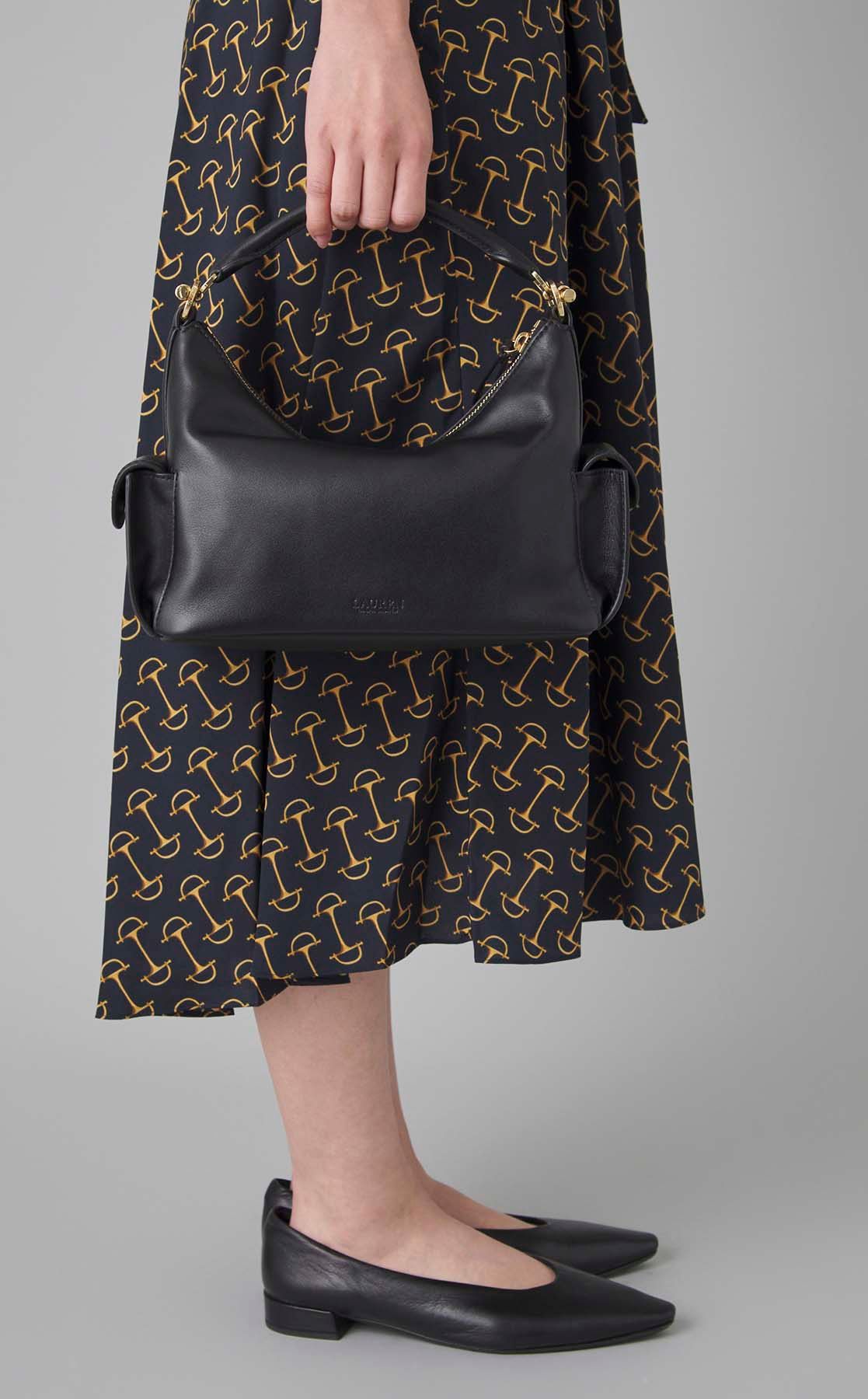 レディース 袋付き✨LAUREN RALPH LAUREN 編み込み レザー ワンショルダー