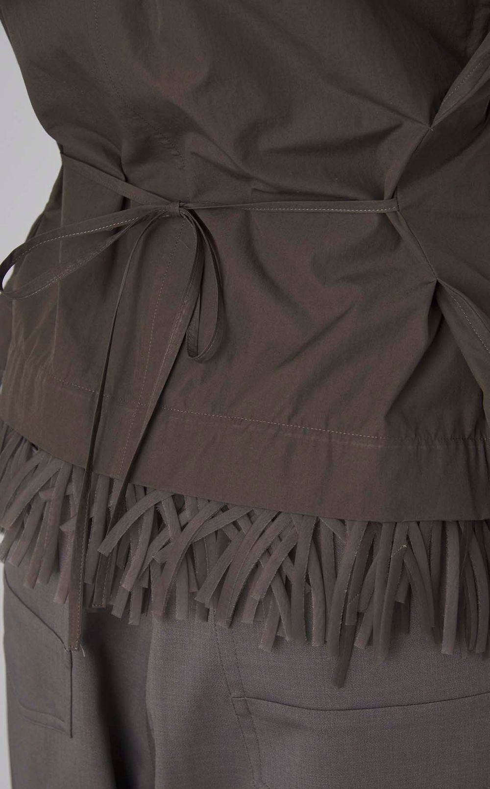 コットンスカーフ付フリンジブラウス