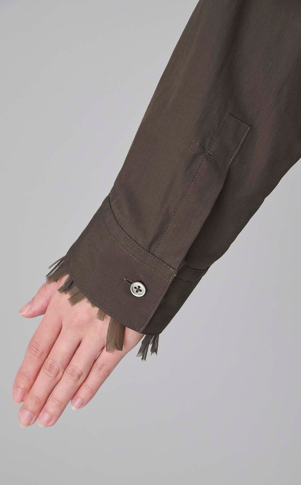 コットンスカーフ付フリンジブラウス