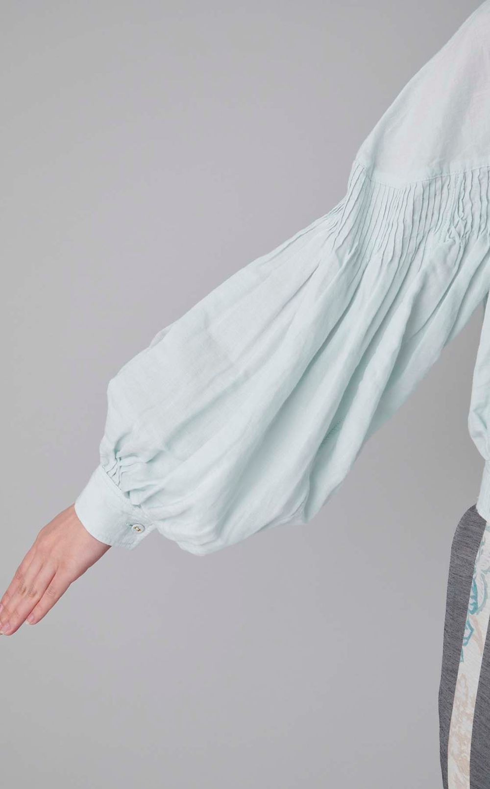 コットンタックギャザーブラウス