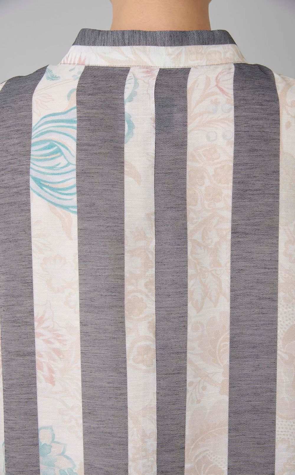 フラワープリントストライプワンピース