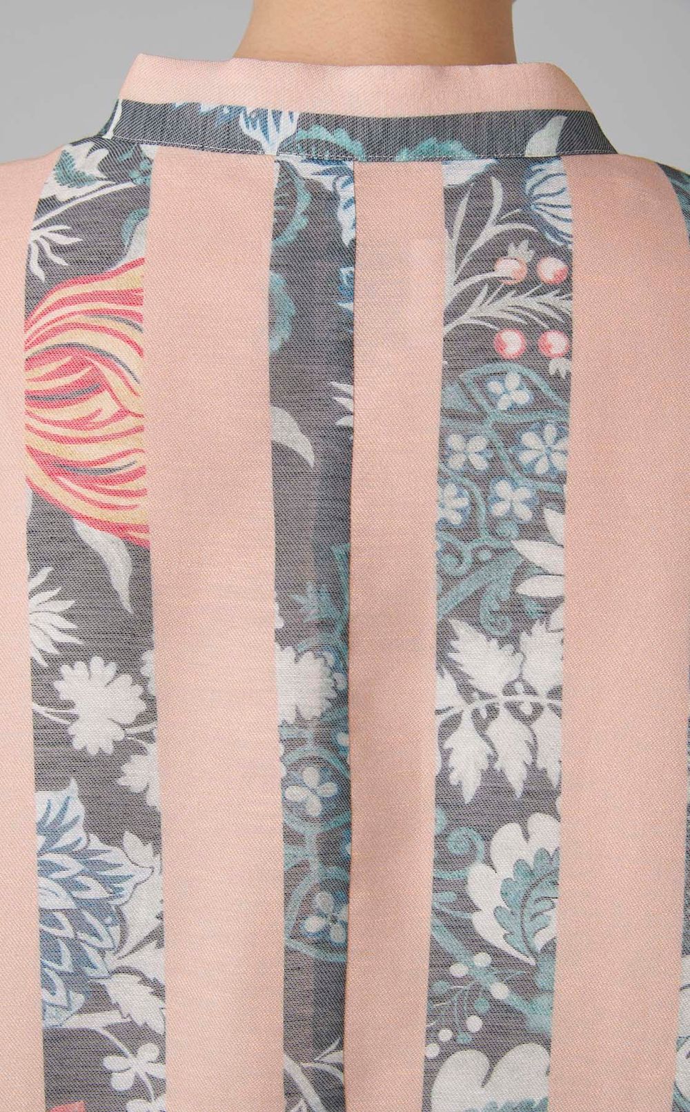 フラワープリントストライプワンピース