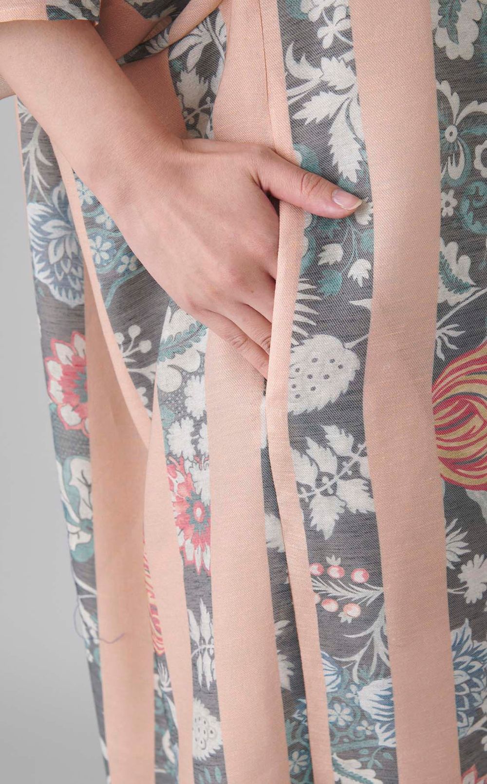 フラワープリントストライプワンピース