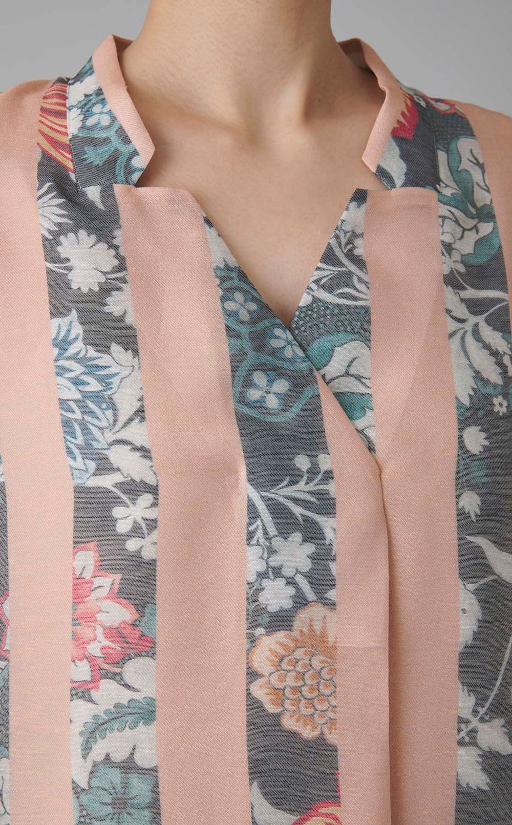 フラワープリントストライプワンピース