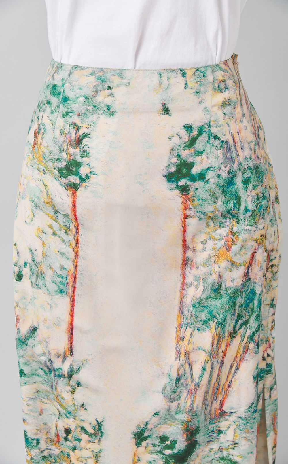 コラージュプリントミディスカート