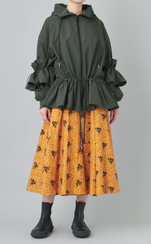 撥水加工ギャザーナイロンブルゾン