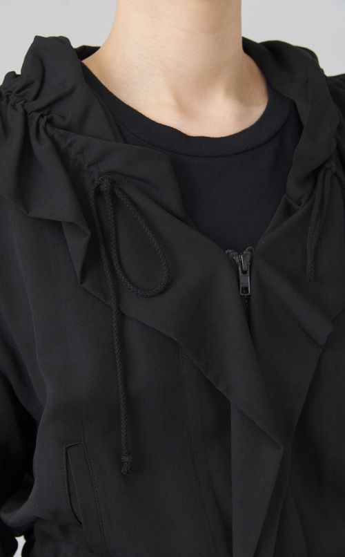 ギャザーフリルフーディブルゾン