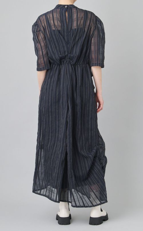 シアーストライプリボンドレス