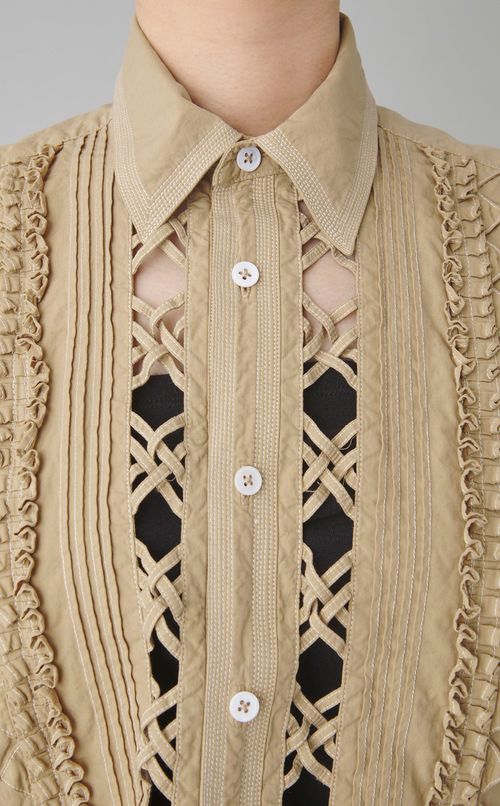 フリルクロップドシャツ