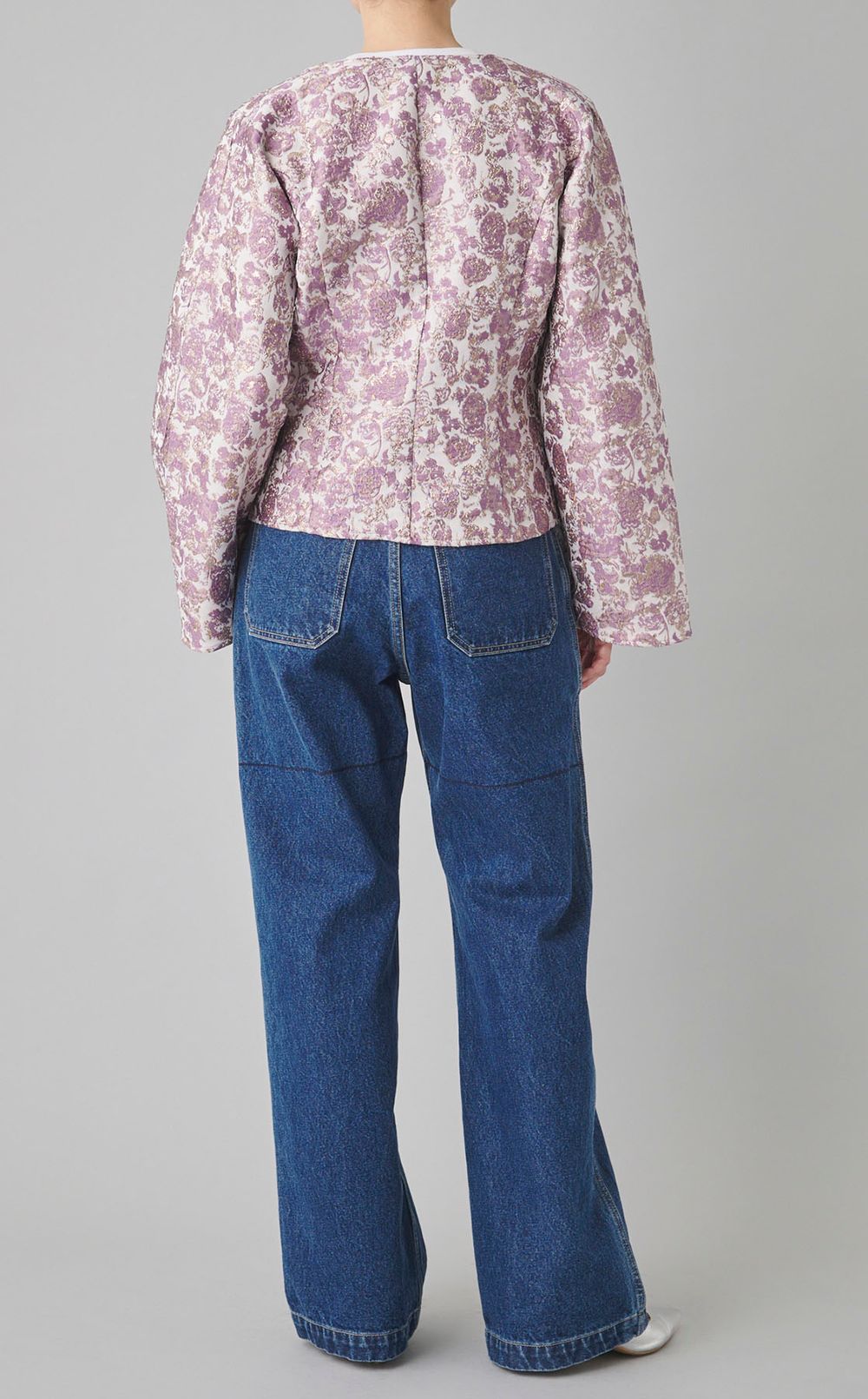 グリッタージャガードノーカラージャケット