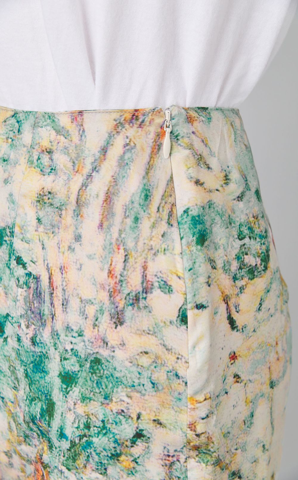 コラージュプリントミディスカート