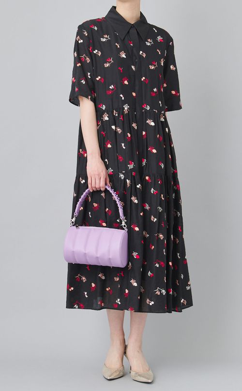 フルーツ刺繍ティアードワンピース