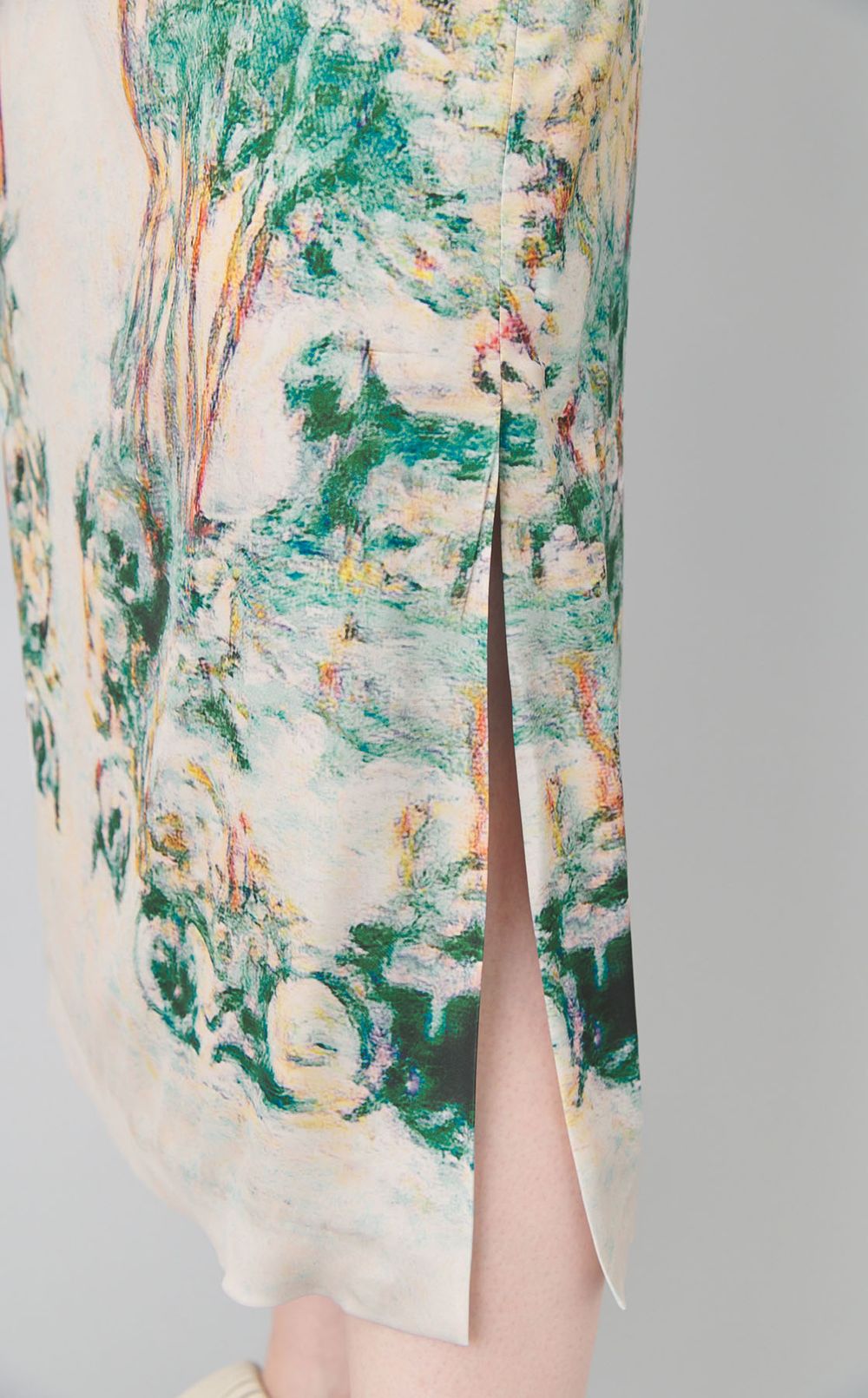 コラージュプリントミディスカート