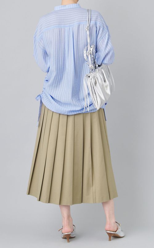 サイドギャザーバンドカラーシャツ