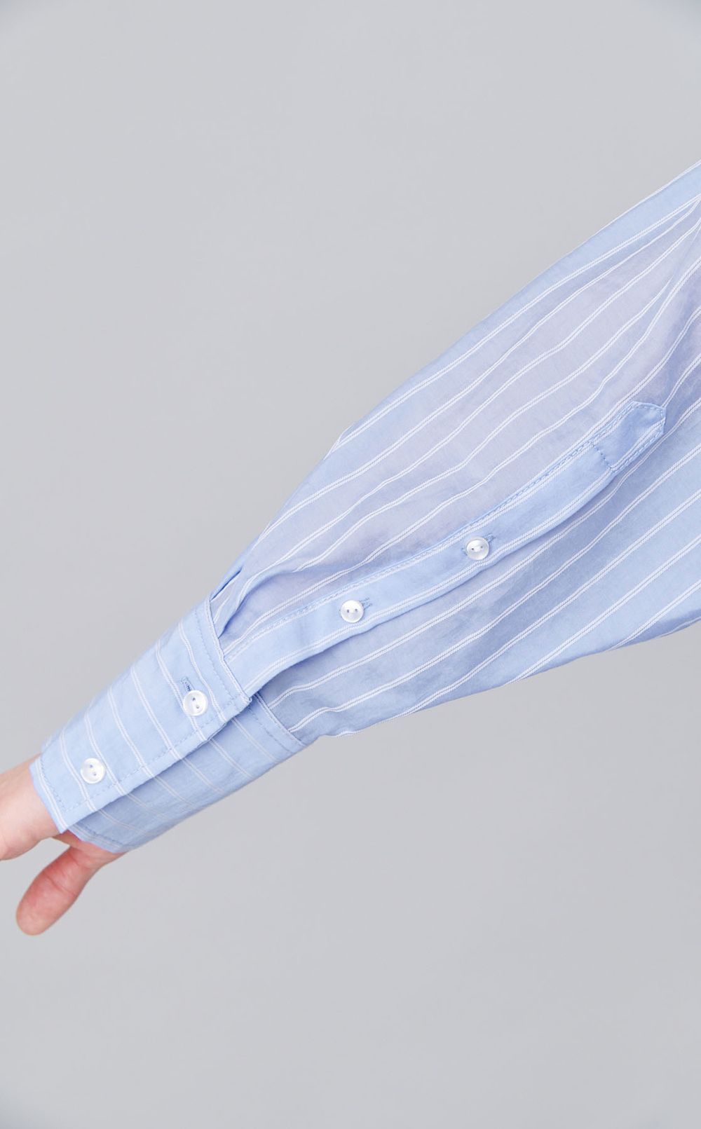 サイドギャザーバンドカラーシャツ