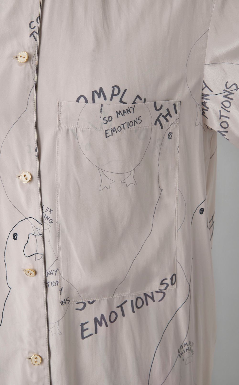 ダックプリントシャツドレス