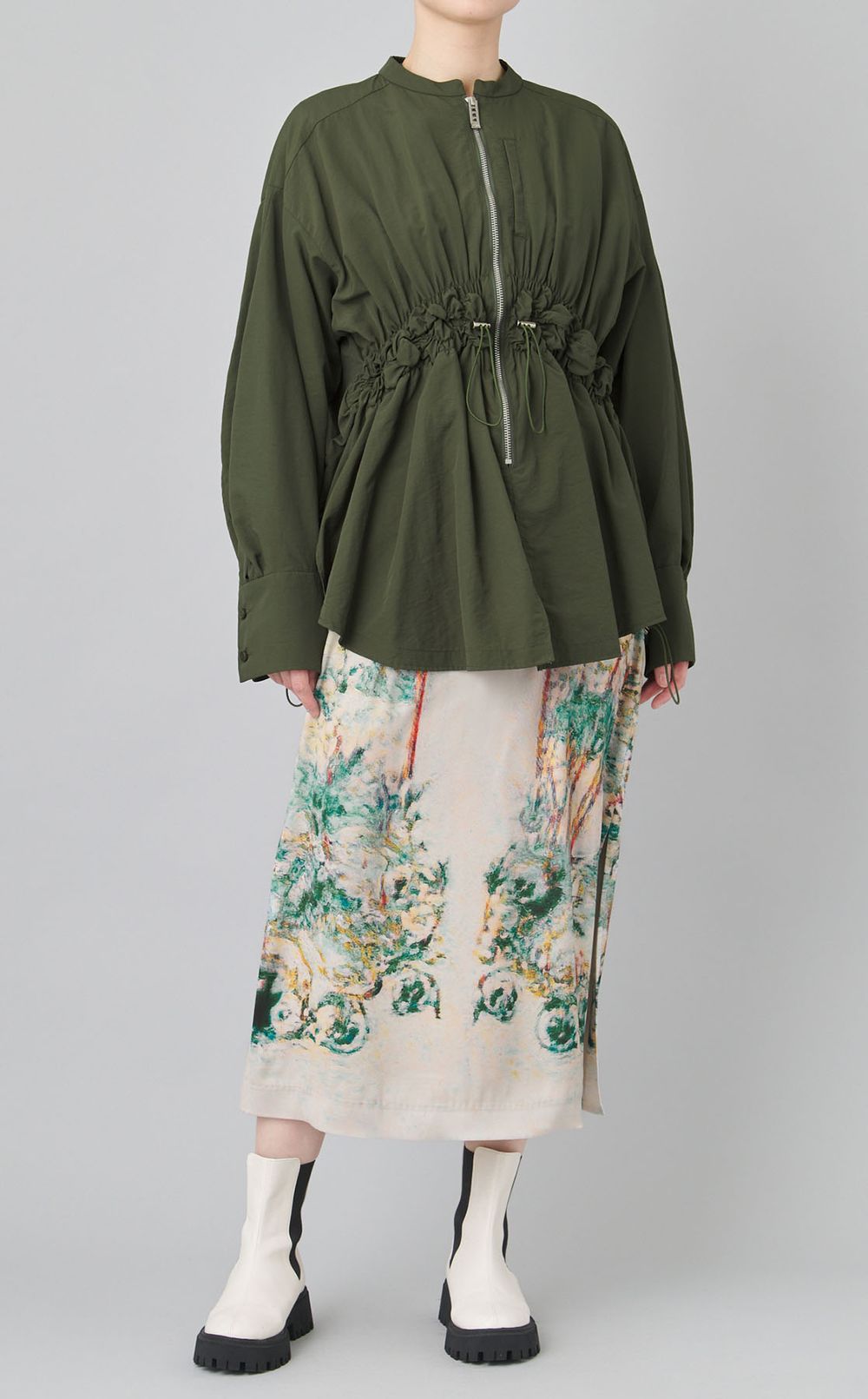 シャーリングレイヤードシャツ