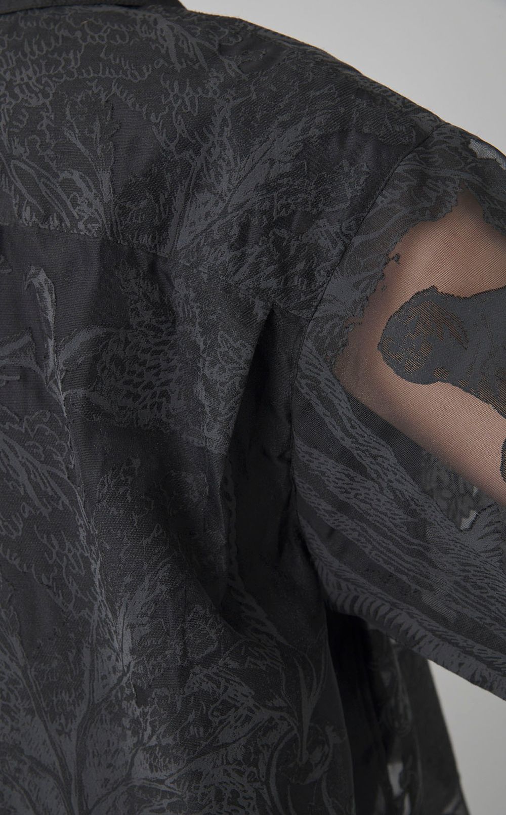 プリントシースルーオープンカラーシャツ