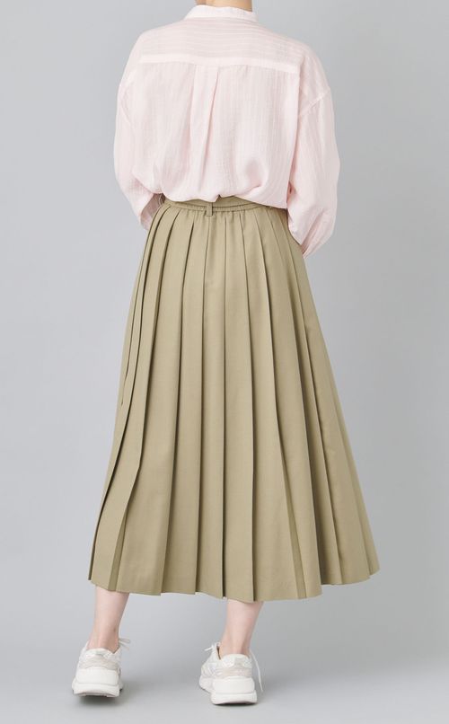 ベルト付スリットプリーツスカート