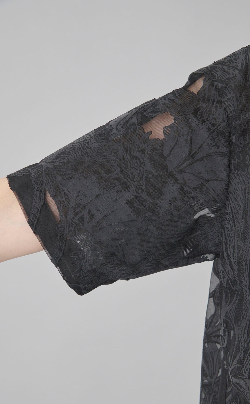 プリントシースルーオープンカラーシャツ