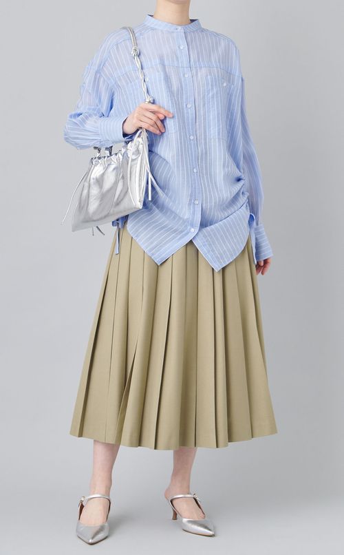 ベルト付スリットプリーツスカート