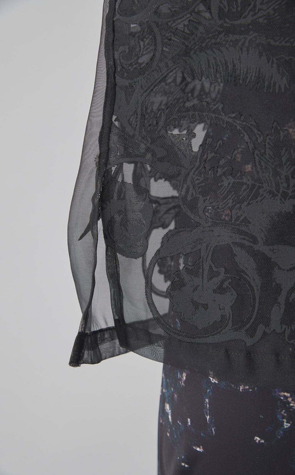 プリントシースルーオープンカラーシャツ