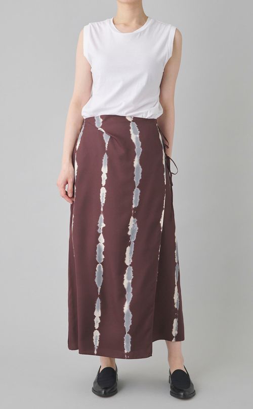 プリントツイルイージーラップスカート