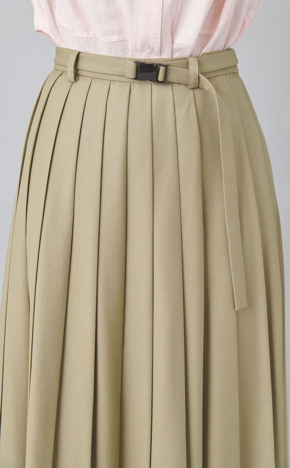 ベルト付スリットプリーツスカート