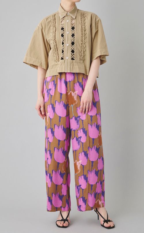 フリルクロップドシャツ