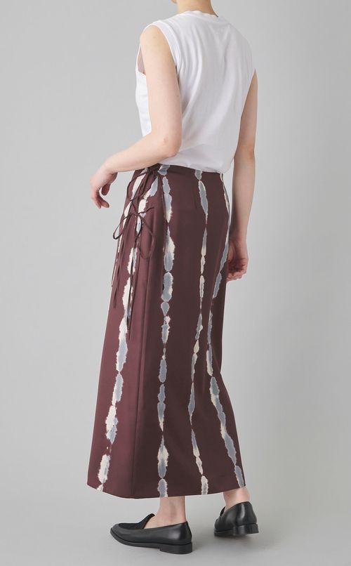 プリントツイルイージーラップスカート