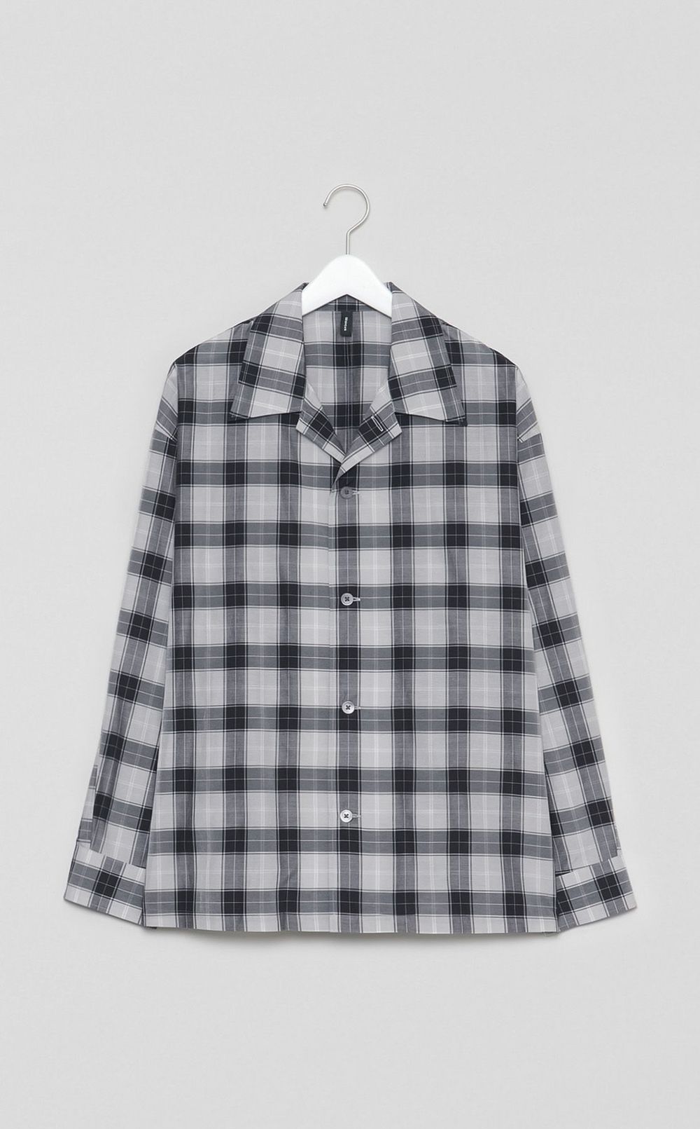 キュプラコットンチェックシャツ