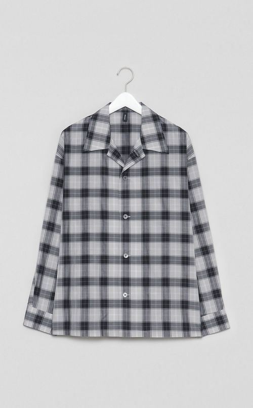 キュプラコットンチェックシャツ