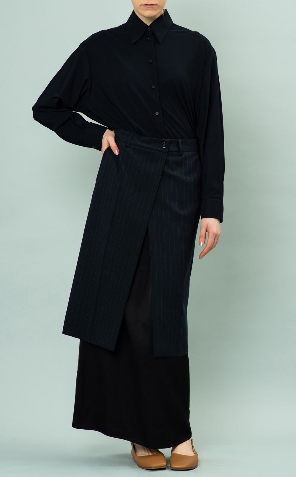 ラップスカート付ロングスカート