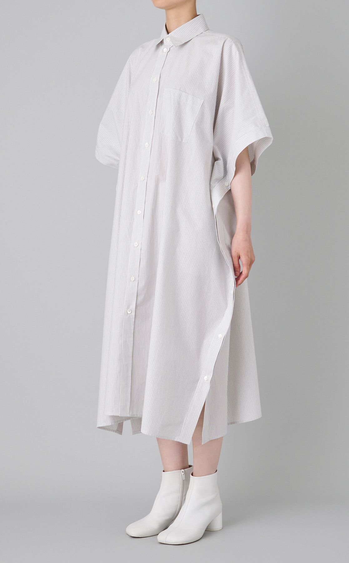 MM6 Maison Margiela ブラックストライプシャツワンピース MM6 Maison Margiela｜コットンストライプシャツワンピース