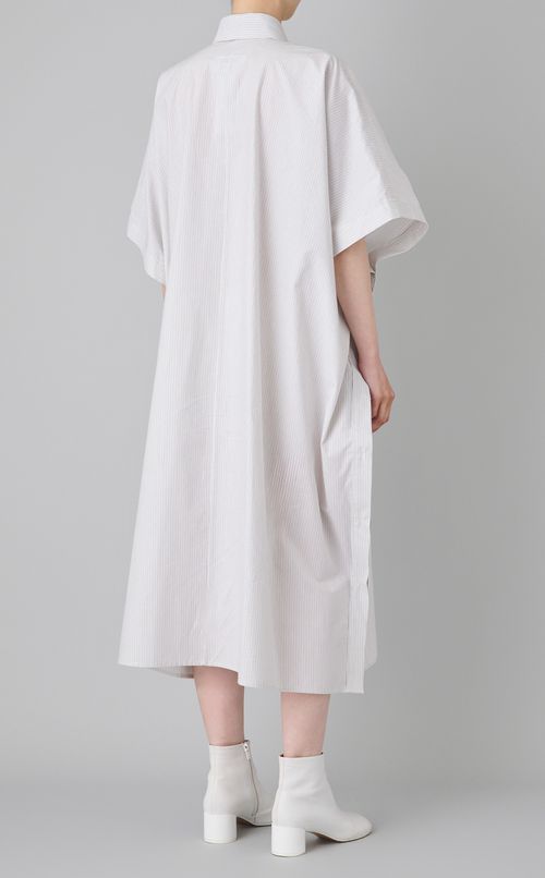 コットンストライプシャツワンピース