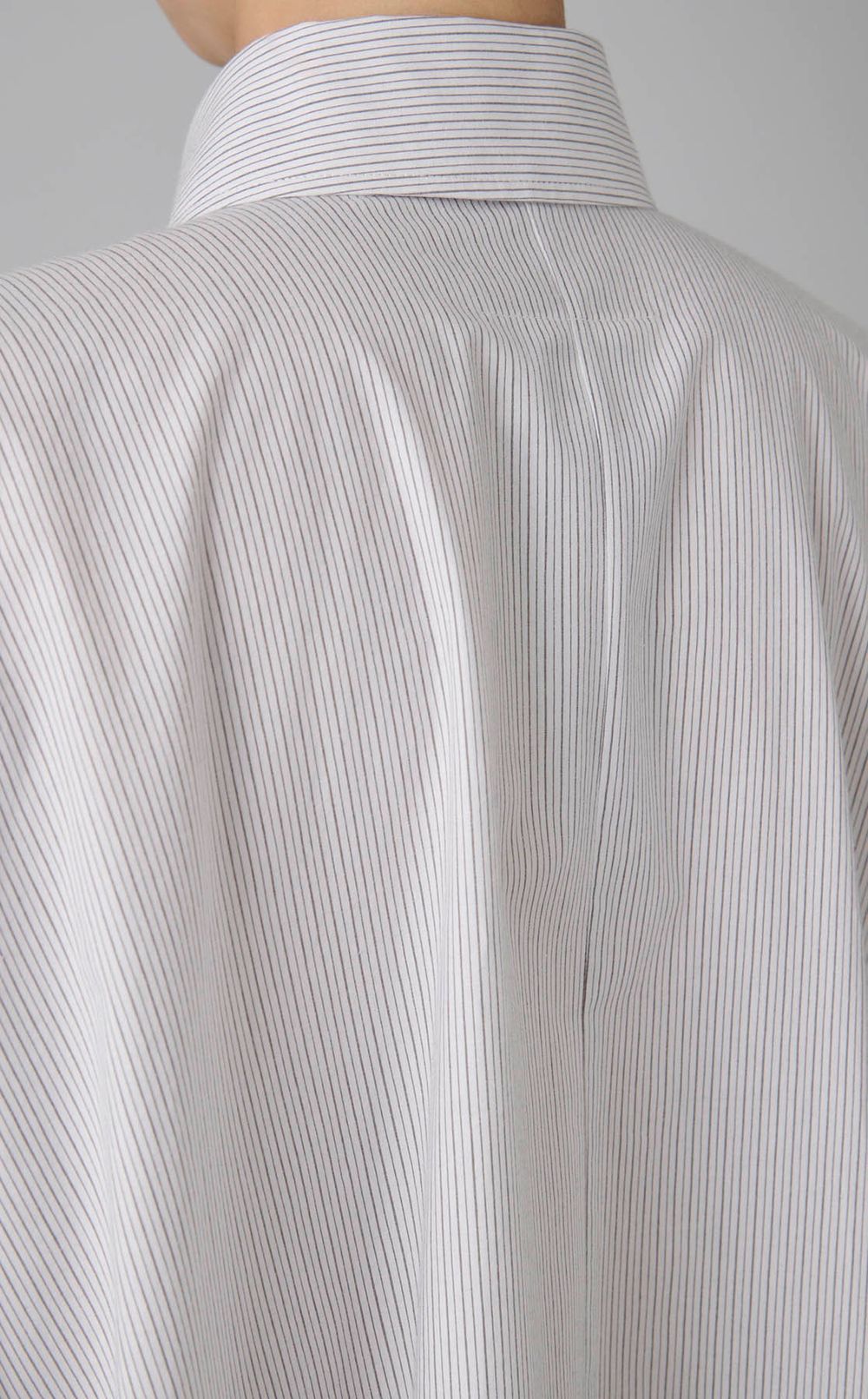 コットンストライプシャツワンピース