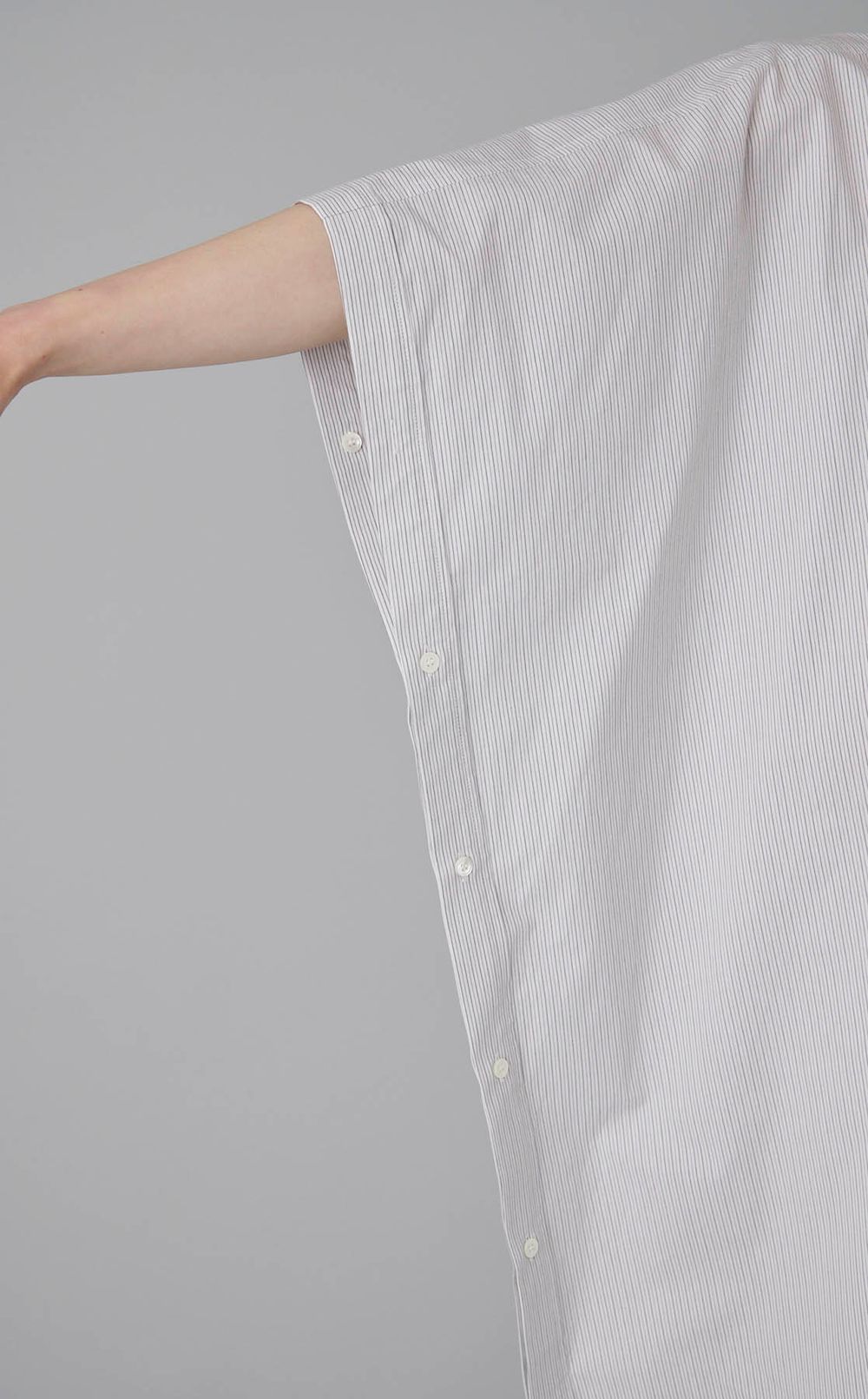 コットンストライプシャツワンピース