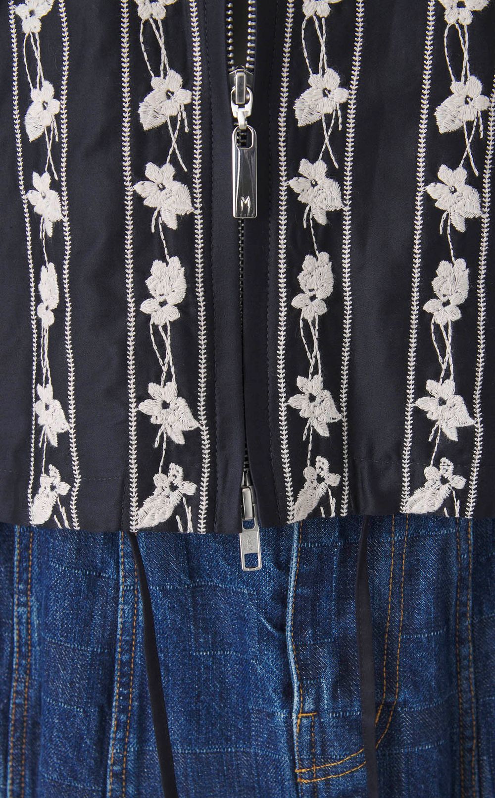 スミレ刺繍ジップブルゾン