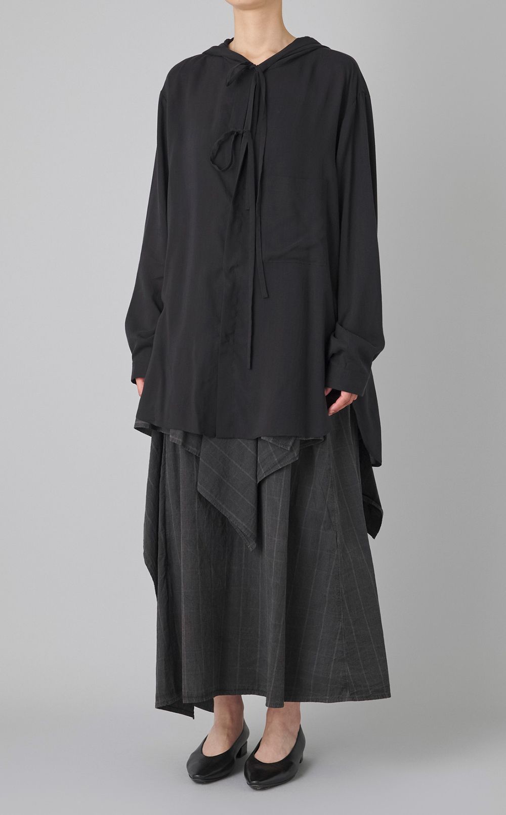 オーバーサイズフーディーブラウス