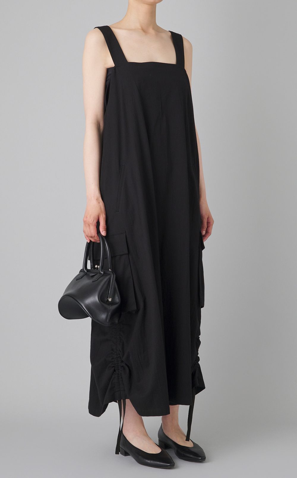 反り底ガマグチレザーバッグ