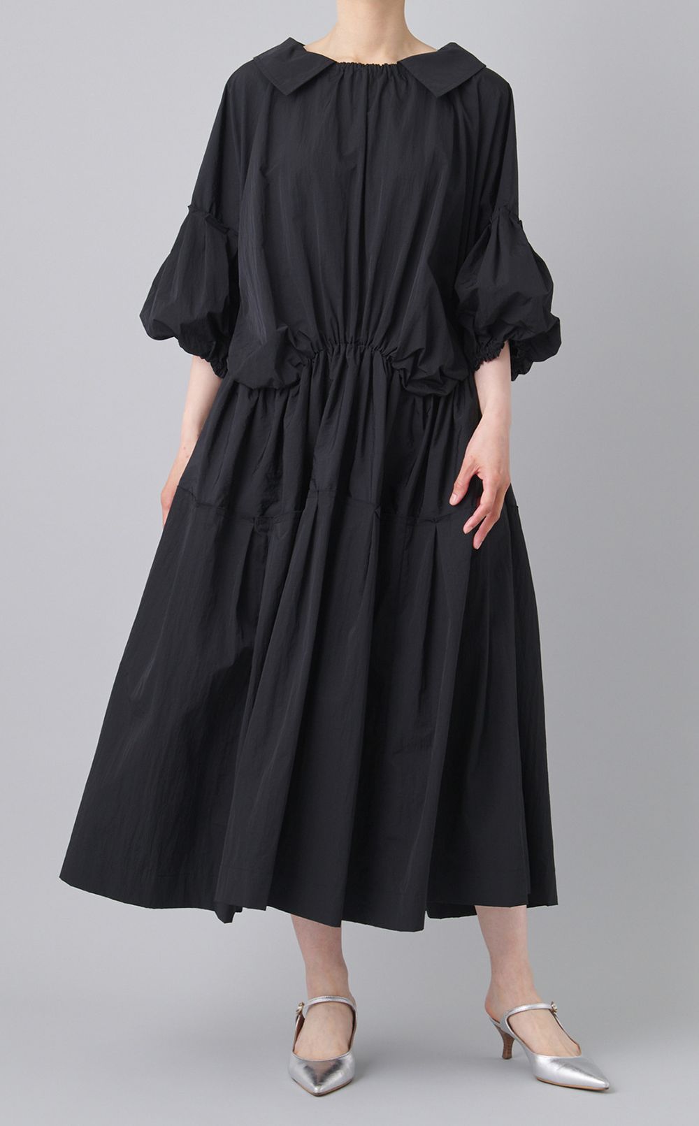 ナイロンタフタギャザーワンピース