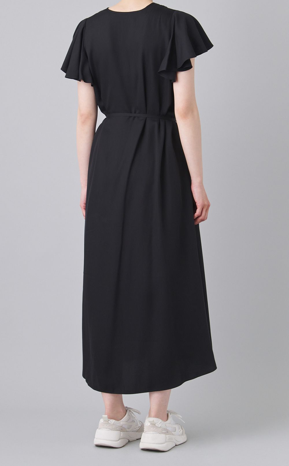 ラッフルスリーブベルテッドワンピース